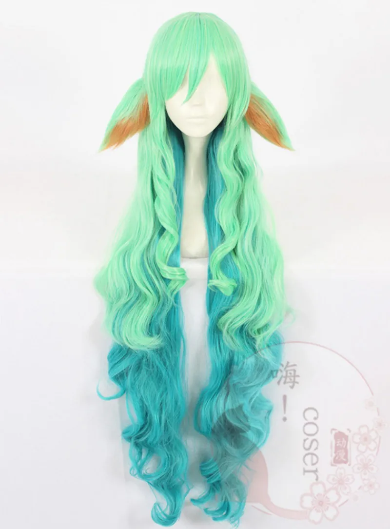 Новый парик для косплея LOL women Soraka Star Guardian green с 2 ушками |