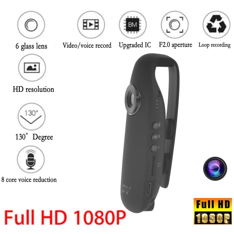IDV HD 1080P 130-Degree Mini Portable Camcorder Dash Cam Police Body Motorcycle Motion Camera DVR Driving Recorder
IDV HD 1080P 130-Degree Mini Portable Camcorder Dash Cam Police Body Motorcycle Motion Camera DVR Driving Recorder