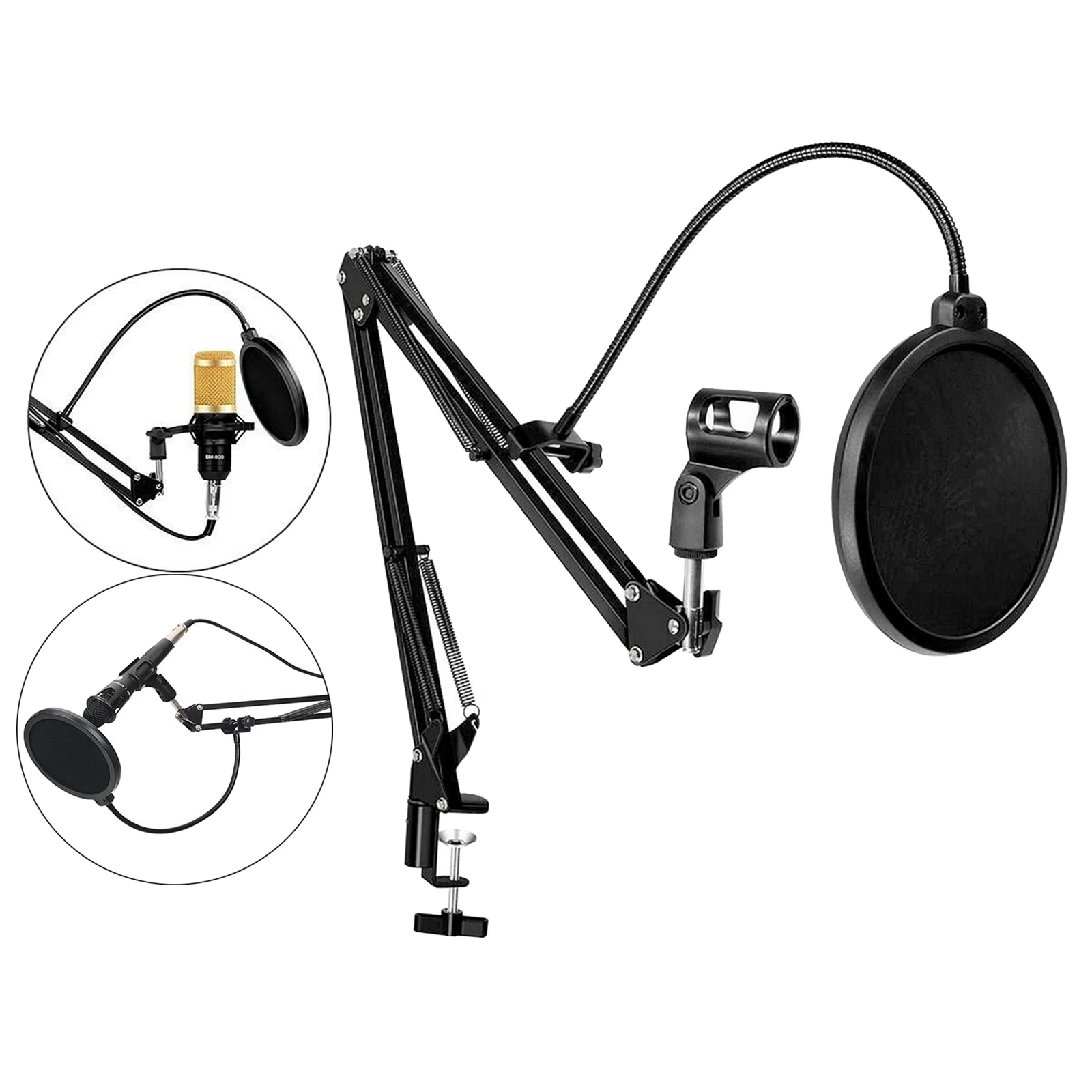 Adjustable Swivel Arm Microphone Stand with Mics Clip Filter for Radio Broadcasting and Recording
Adjustable Swivel Arm Microphone Stand with Mics Clip Filter for Radio Broadcasting and Recording