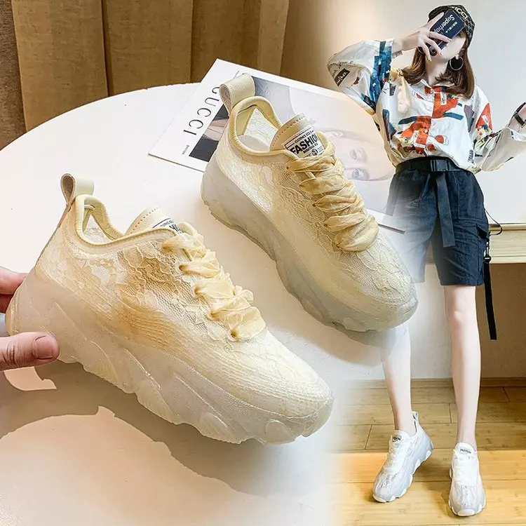 2021 Summer Women's Shoes Casual Candy Color Lace Mesh Thick Bottom Breathable Bottom Sneakers Lace-up Transparent Tide
2021 Summer Women's Shoes Casual Candy Color Lace Mesh Thick Bottom Breathable Bottom Sneakers Lace-up Transparent Tide