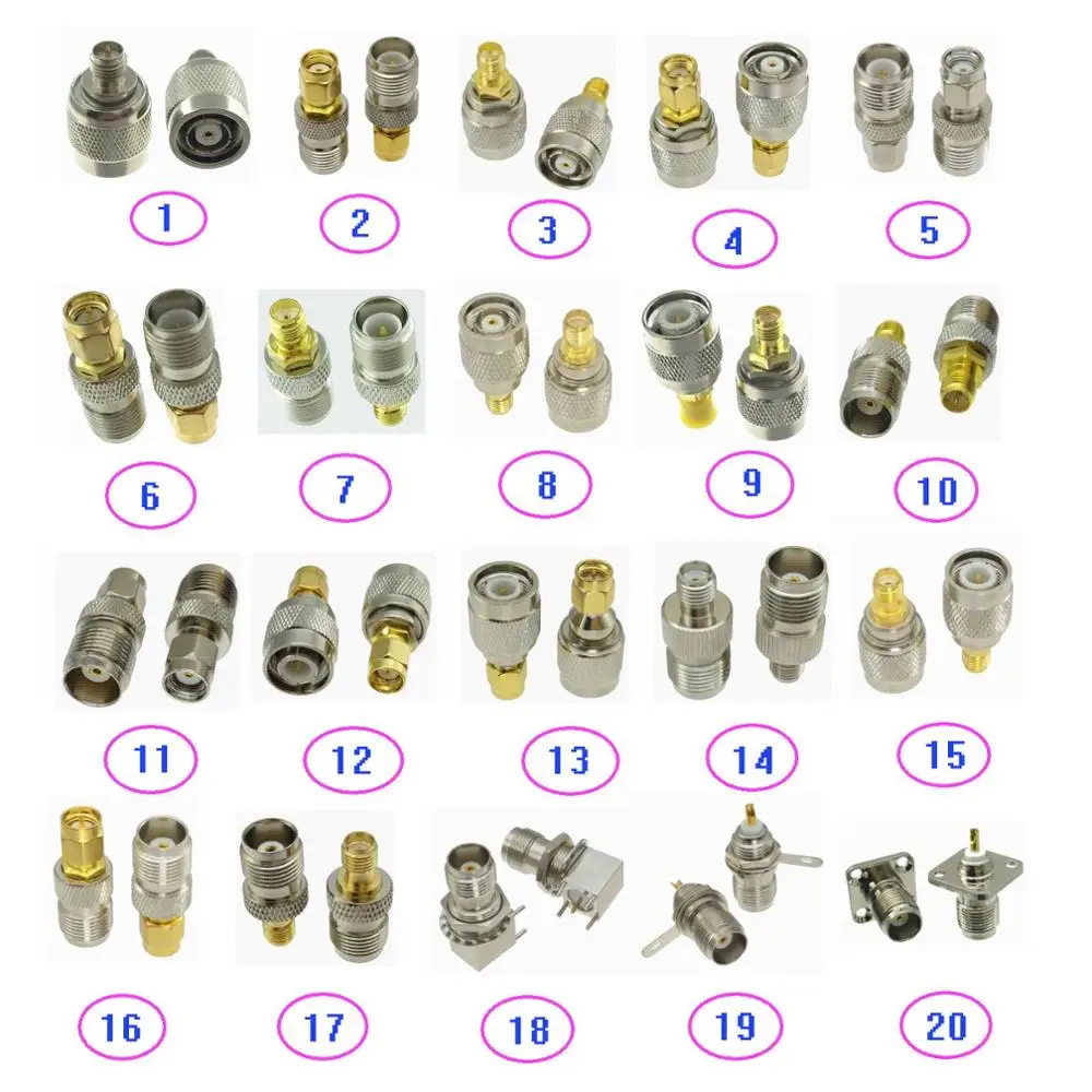10 шт. разъем адаптера TNC / RP-TNC RPTNC к SMA RP-SMA RPSMA & Гнездовой монтаж печатной