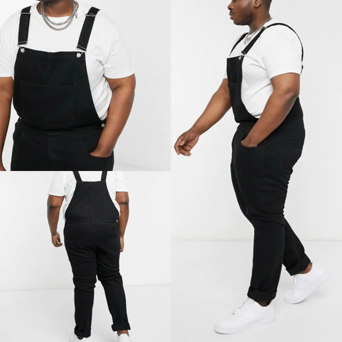 Men's overalls 2021 men's fashion straps denim trousers torn jeans trousers 
Men's overalls 2021 men's fashion straps denim trousers torn jeans trousers