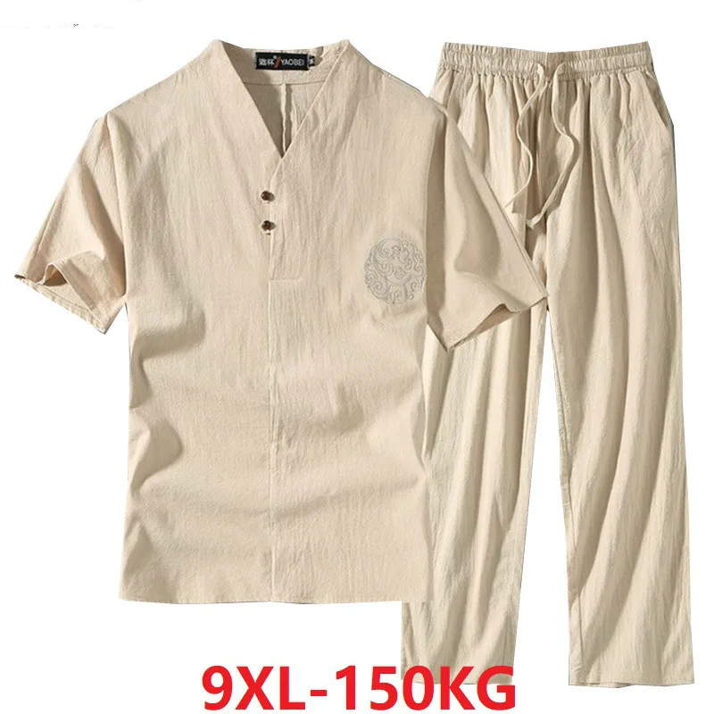 Men's Clothing Large Size Tracksuit Husband 2021 Summer Suit Linen t-shirt Fashion Male Set Chinese Style 8XL 9XL plus Two Piece
Men's Clothing Large Size Tracksuit Husband 2021 Summer Suit Linen t-shirt Fashion Male Set Chinese Style 8XL 9XL plus Two Piece