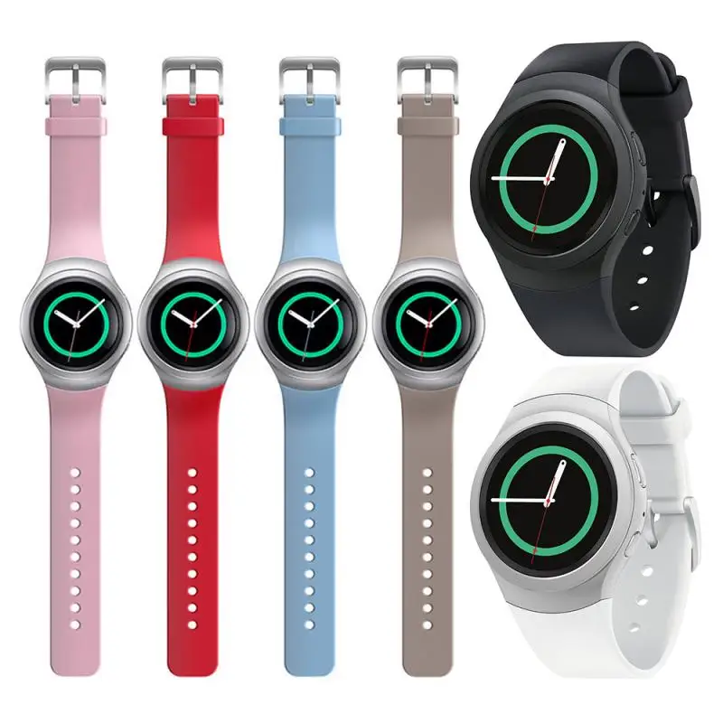 Силиконовый ремешок для часов Samsung Gear S2 R720 спортивный R730 сменный Одноцветный