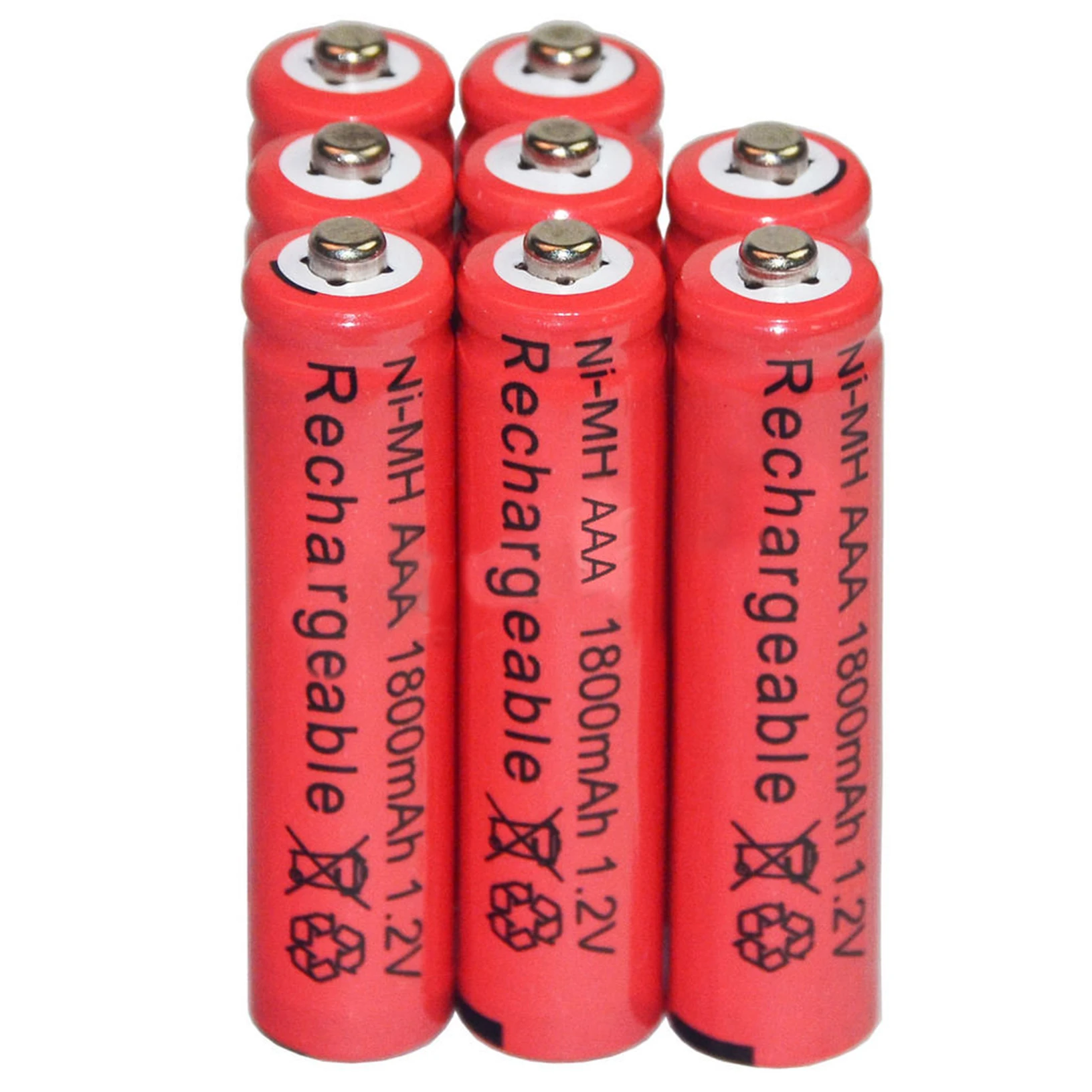 4-48pcs New Brand AAA rechargeable battery 1800mah 1.2V NI-MH Rechargeable for led light toy mp3 Red | Электроника