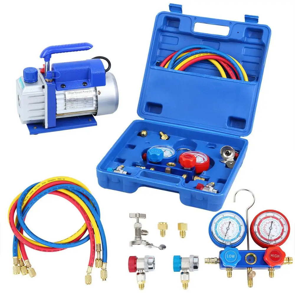 Honhill Refrigeration Vacuum Pump 220V 2.5CFM 1/4HP Vacuum Pump Air Conditioning W/Manifold Gauge R134a R22 R12 R502 Refrigerant
Honhill Refrigeration Vacuum Pump 220V 2.5CFM 1/4HP Vacuum Pump Air Conditioning W/Manifold Gauge R134a R22 R12 R502 Refrigerant