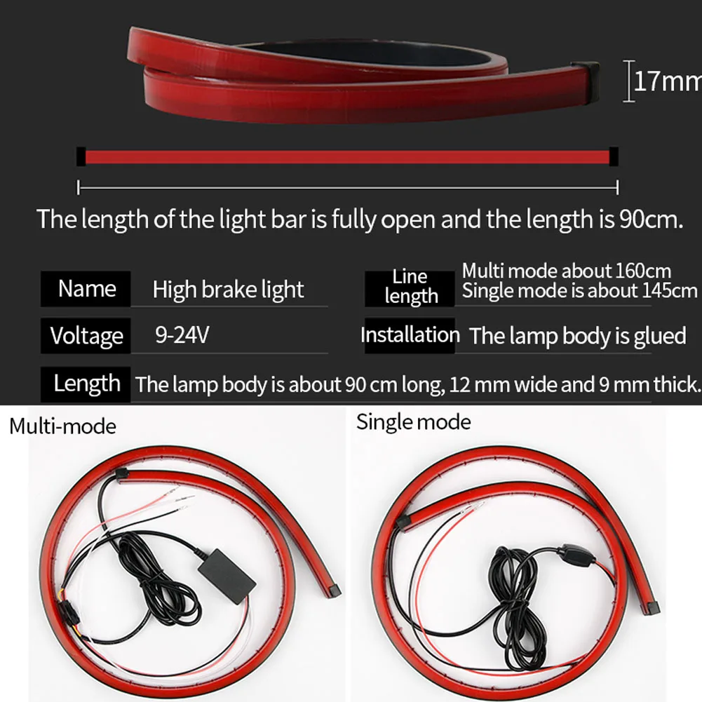 90cm Car LED Strip Light Tailgate Turn Signal Reverse Brake Indicator Light Additional Brake Lights Car Light Assembly
90cm Car LED Strip Light Tailgate Turn Signal Reverse Brake Indicator Light Additional Brake Lights Car Light Assembly