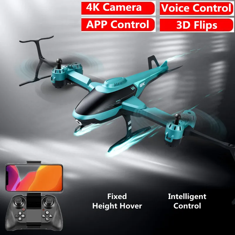 

WiFi FPV Remote Control Helicopter With 4K Hd Camera Hover Gravity Sensor Aerial RC Aircraft Trajectory Flight Voice Control Toy