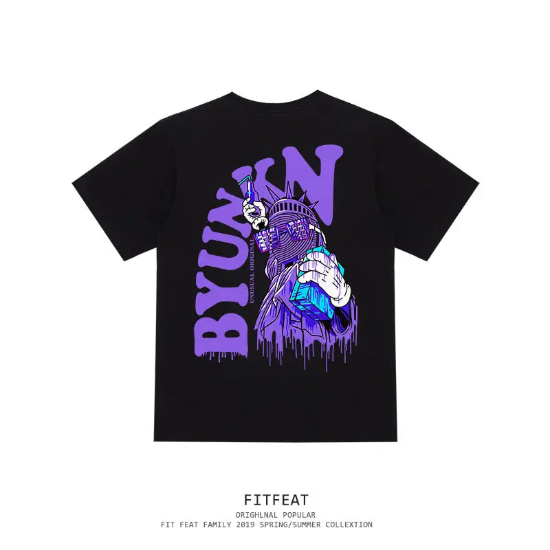 Summer Harajuku Style Short Sleeve Men's European Hip Hop Loose Spoof Cotton Blue Super Hot Top Couple T-shirt
Summer Harajuku Style Short Sleeve Men's European Hip Hop Loose Spoof Cotton Blue Super Hot Top Couple T-shirt