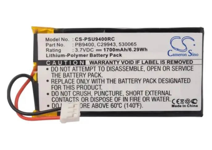 cameron sino 1700mah battery for PHILIPS Pronto TSU9300 TSU-9300 TSU9400 TSU-9400 530065 C29943 PB9400 Remote Control Battery
cameron sino 1700mah battery for PHILIPS Pronto TSU9300 TSU-9300 TSU9400 TSU-9400 530065 C29943 PB9400 Remote Control Battery