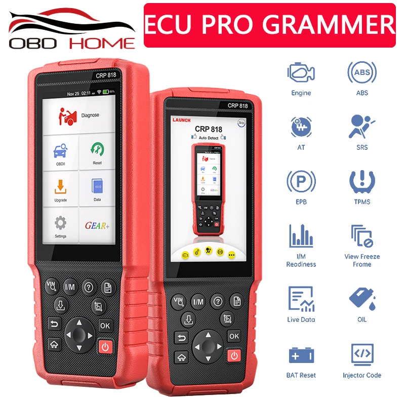Launch X431 CRP818 OBD2 Full System Diagnostic Tool With 5 Specific Function ETC/ABS/DPF/TPMS/Injector Coding For BENZ For BMW
Launch X431 CRP818 OBD2 Full System Diagnostic Tool With 5 Specific Function ETC/ABS/DPF/TPMS/Injector Coding For BENZ For BMW