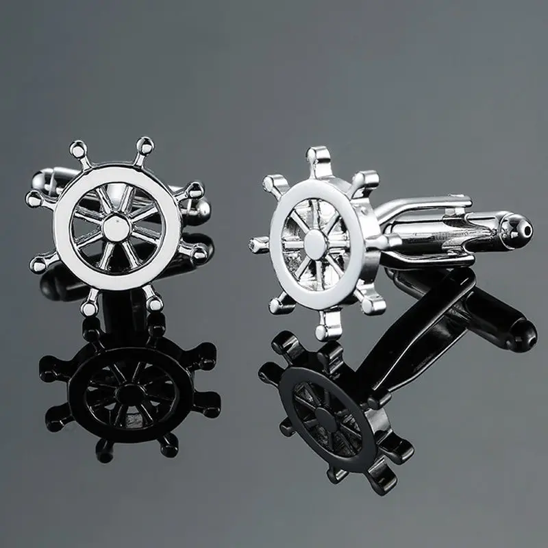 

High quality men's shirt CUFFLINKS NEW summer fashion jewelry rudder steering wheel Cufflinks men's wedding dress accessories