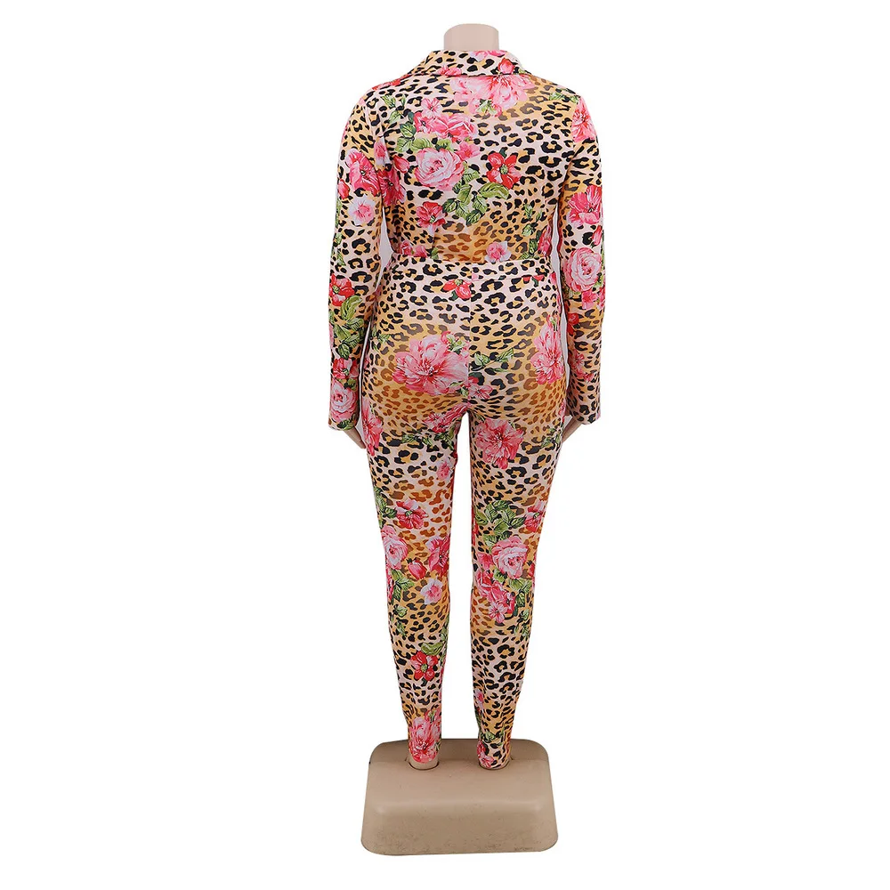 Leopard Floral Print Two-pieces Suit Women's Tracksuit Deeo V Neck Long Sleeve Blouse Top+bodycon Long Pant Plus Size Sweatsuit
Leopard Floral Print Two-pieces Suit Women's Tracksuit Deeo V Neck Long Sleeve Blouse Top+bodycon Long Pant Plus Size Sweatsuit