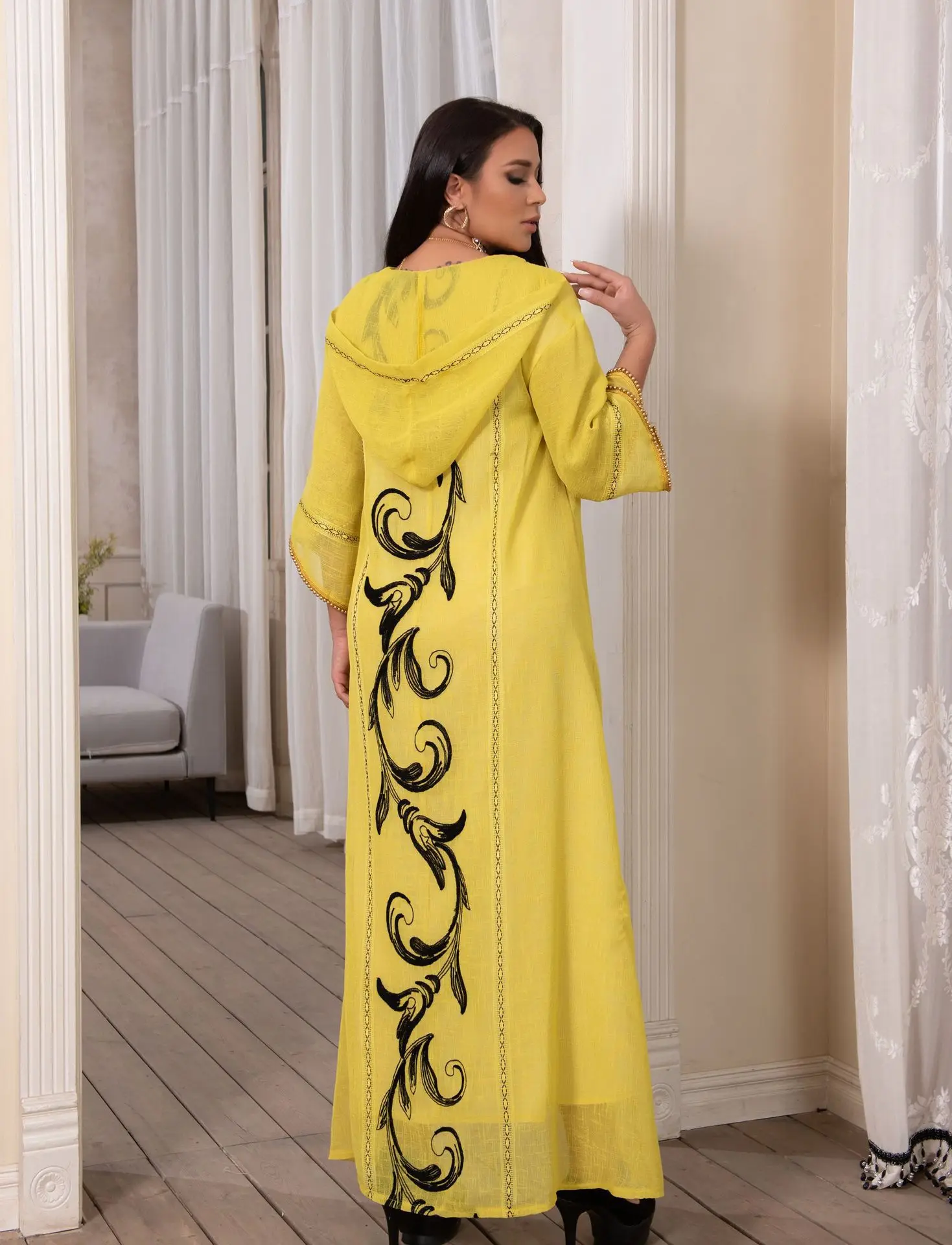 2021 Women's Muslim Middle Eastern Style V-neck Floral Print Loose Commuter Robe Dubai Muslim Sets Muslim Prayer Dress
2021 Women's Muslim Middle Eastern Style V-neck Floral Print Loose Commuter Robe Dubai Muslim Sets Muslim Prayer Dress