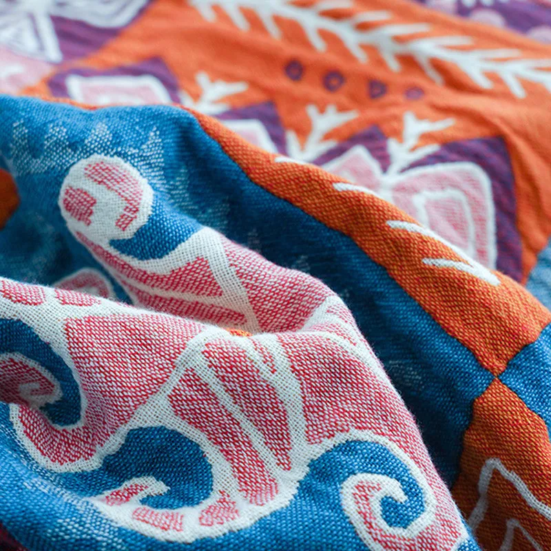 Bohemian style Five layers of cotton yarn blankets nap blanket sofa throw blanket bed cover wool blanket for Home Decoration
Bohemian style Five layers of cotton yarn blankets nap blanket sofa throw blanket bed cover wool blanket for Home Decoration