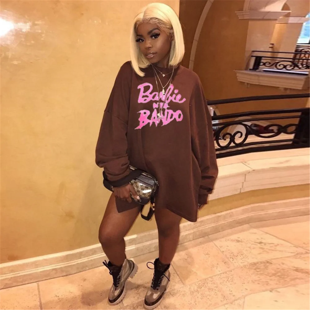 Street Wear Loose Mini Dresses Fashion Round Neck Letter Pattern Long Sleeve Casual Sexy Women Dresses 3xl Wholesale
Street Wear Loose Mini Dresses Fashion Round Neck Letter Pattern Long Sleeve Casual Sexy Women Dresses 3xl Wholesale
