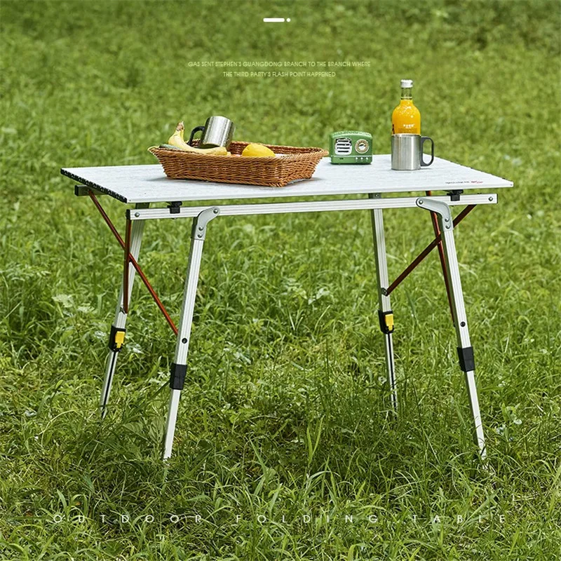 Aluminum alloy egg roll folding and lifting table. Picnic camping car ultralight portable outdoor folding table and chairs
Aluminum alloy egg roll folding and lifting table. Picnic camping car ultralight portable outdoor folding table and chairs