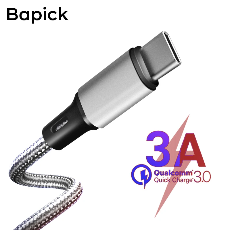 Bapick 3A usb type C кабель для samsung S9 S10 Xiaomi Redmi huawei USB зарядное устройство передачи данных 0