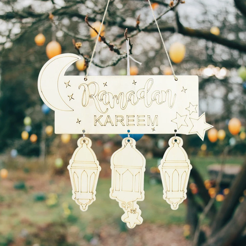 Ramadan Kareem Decorations Wooden Pendant DIY Eid Ornaments Muslim Holiday Home Wall Hanging Pendant Islamic Muslim Party Suppli
Ramadan Kareem Decorations Wooden Pendant DIY Eid Ornaments Muslim Holiday Home Wall Hanging Pendant Islamic Muslim Party Suppli