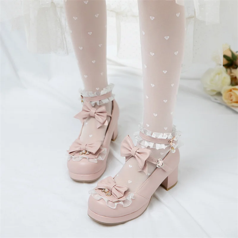 COOLULU Lolita High Heels Platform Block Heel Women Shoes Buckle Ankle Strap Pumps Sweet Bow Ladies Footwear Cosplay Big Size 48
COOLULU Lolita High Heels Platform Block Heel Women Shoes Buckle Ankle Strap Pumps Sweet Bow Ladies Footwear Cosplay Big Size 48