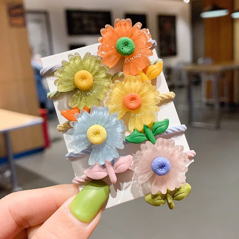5pcs Girls Cute Rubber Bands for Girls Baby Sweet Elastic Hair Rope Dinosaur Sunflower Hair Bands Kids Hair Accessories
5pcs Girls Cute Rubber Bands for Girls Baby Sweet Elastic Hair Rope Dinosaur Sunflower Hair Bands Kids Hair Accessories
