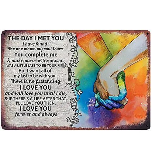 Free Pintree Original Retro Design The Day I Met You Tin Metal Signs Wall Art | Thick Tinplate Print Poster Wall Decoration for
Free Pintree Original Retro Design The Day I Met You Tin Metal Signs Wall Art | Thick Tinplate Print Poster Wall Decoration for