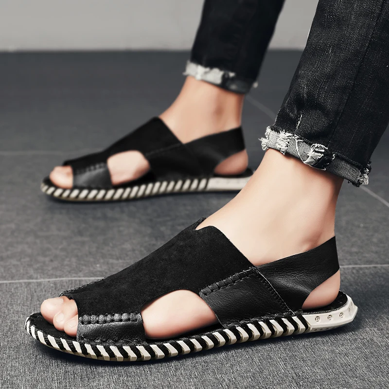 2021 Summer Men's Sandals Fashion Leather Slip On Beach Casual Sandals Outdoor Non Slip Wading Shoes Classic Gladiator Sandals
2021 Summer Men's Sandals Fashion Leather Slip On Beach Casual Sandals Outdoor Non Slip Wading Shoes Classic Gladiator Sandals