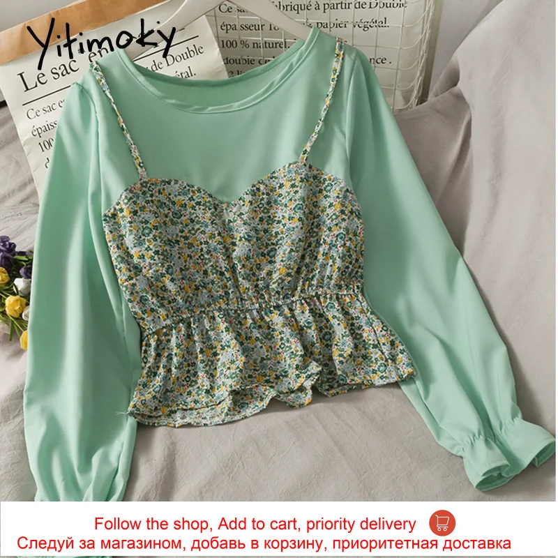 Yitimok Blouses Women Spring 2021 Korean Fashion New Long Sleeve Tops Short Casual Print O-Neck Butterfly Sleeve Ruffles Clothes
Yitimok Blouses Women Spring 2021 Korean Fashion New Long Sleeve Tops Short Casual Print O-Neck Butterfly Sleeve Ruffles Clothes