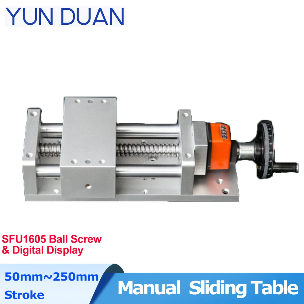 100mm 200mm Stroke Linear Module Manual Hand Wheel Sliding Table SFU1605 Ball Screw C7 & Digital Display & Dust cover
100mm 200mm Stroke Linear Module Manual Hand Wheel Sliding Table SFU1605 Ball Screw C7 & Digital Display & Dust cover