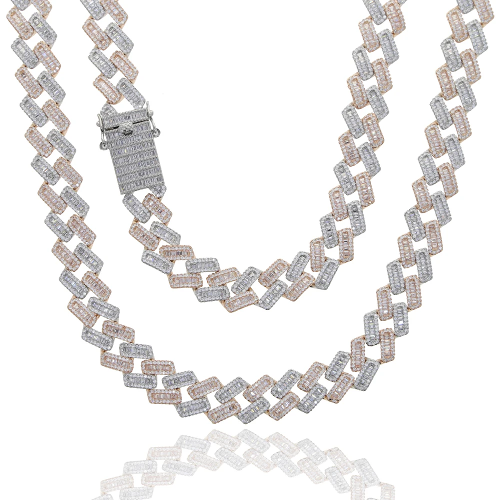 2021 Men Women Hip hop Iced Out Bling CZ Necklace High quality 15mm Width Miami Cuban Chain Baguette Zirconia Fashion Jewelry
2021 Men Women Hip hop Iced Out Bling CZ Necklace High quality 15mm Width Miami Cuban Chain Baguette Zirconia Fashion Jewelry