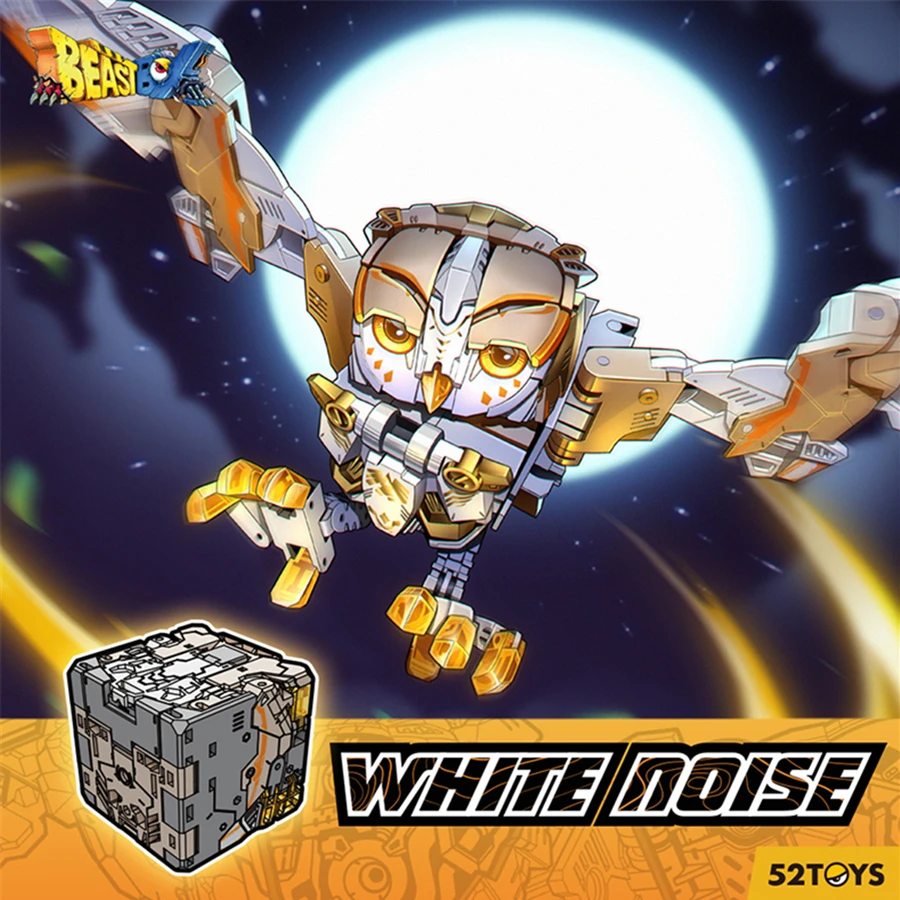 

52Toys BeastBox Deformation Robots Transformation Animal Toy Cube Model Owl Nighthawk White Noise Action Figure Jugetes