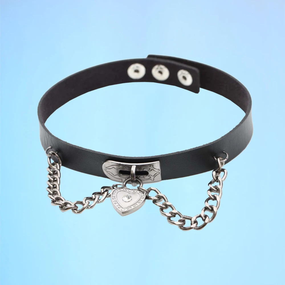 New style punk temperament hot style harajuku heart - shaped chain leather collar necklace chain exaggerated neck chain
New style punk temperament hot style harajuku heart - shaped chain leather collar necklace chain exaggerated neck chain