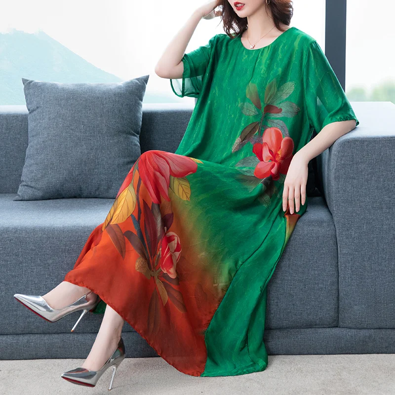 ZUOMANSummer Vintage 4XL Plus Size Tencel Dress Loose Casual Print Mulberry Silk Maxi Dress Women Elegant Bodycon Party Vestidos
ZUOMANSummer Vintage 4XL Plus Size Tencel Dress Loose Casual Print Mulberry Silk Maxi Dress Women Elegant Bodycon Party Vestidos