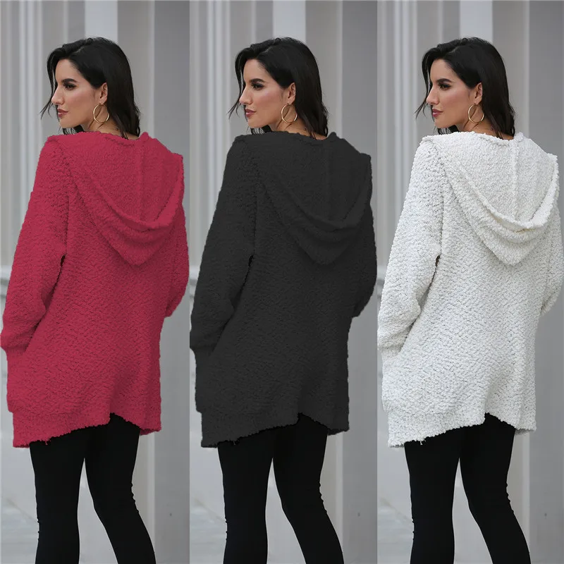 Winter Casual 2020 Women Cardigans Fashion Elegant Hooded Long Sleeves Pockets Loose Cardigans
Winter Casual 2020 Women Cardigans Fashion Elegant Hooded Long Sleeves Pockets Loose Cardigans