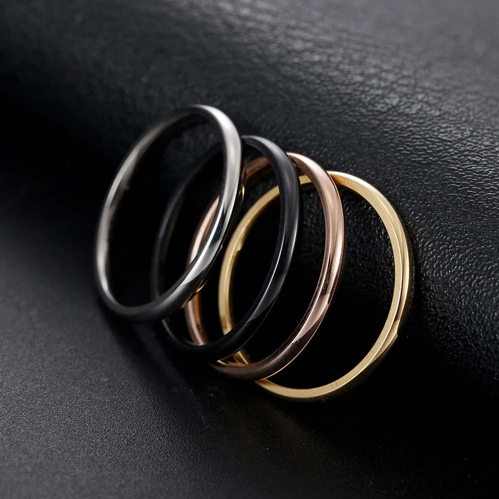 2mm Japanese-Korean Style Couple Polished Wide Thin Gold Rings Titanium Steel Geometric Rings for Women Round Circle Minimalist
2mm Japanese-Korean Style Couple Polished Wide Thin Gold Rings Titanium Steel Geometric Rings for Women Round Circle Minimalist