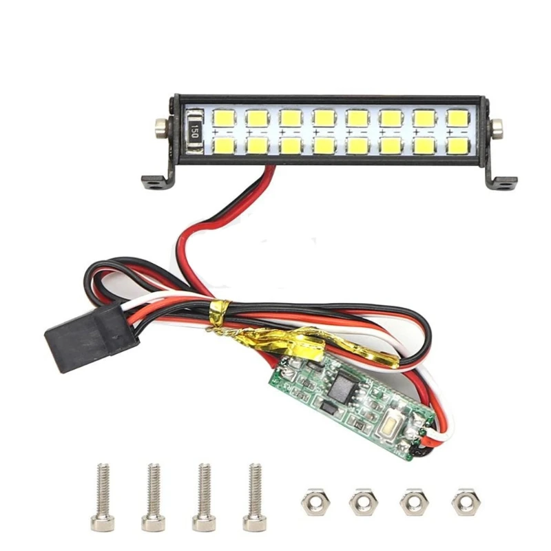 2022 New RC Light Kit, Roof Light Bar 55mm 16 LED Lamp for 1/10 RC Car TRX-4, Scx10 Universal RC, 4WD RC Monster (Black)
2022 New RC Light Kit, Roof Light Bar 55mm 16 LED Lamp for 1/10 RC Car TRX-4, Scx10 Universal RC, 4WD RC Monster (Black)