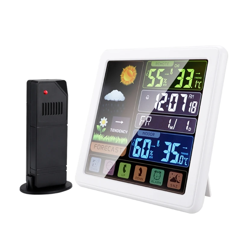 Touch Screen Weather Station with Outdoor Sensor Thermometer Weather Forecast GXMD
Touch Screen Weather Station with Outdoor Sensor Thermometer Weather Forecast GXMD