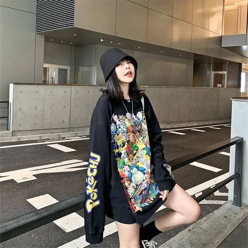 Autumn Harajuku Tshirt Jumpers women Streetwear Cartoon Pokemon Females Amine Print Streetwear Funny Print Fashion Punk Tops 
Autumn Harajuku Tshirt Jumpers women Streetwear Cartoon Pokemon Females Amine Print Streetwear Funny Print Fashion Punk Tops