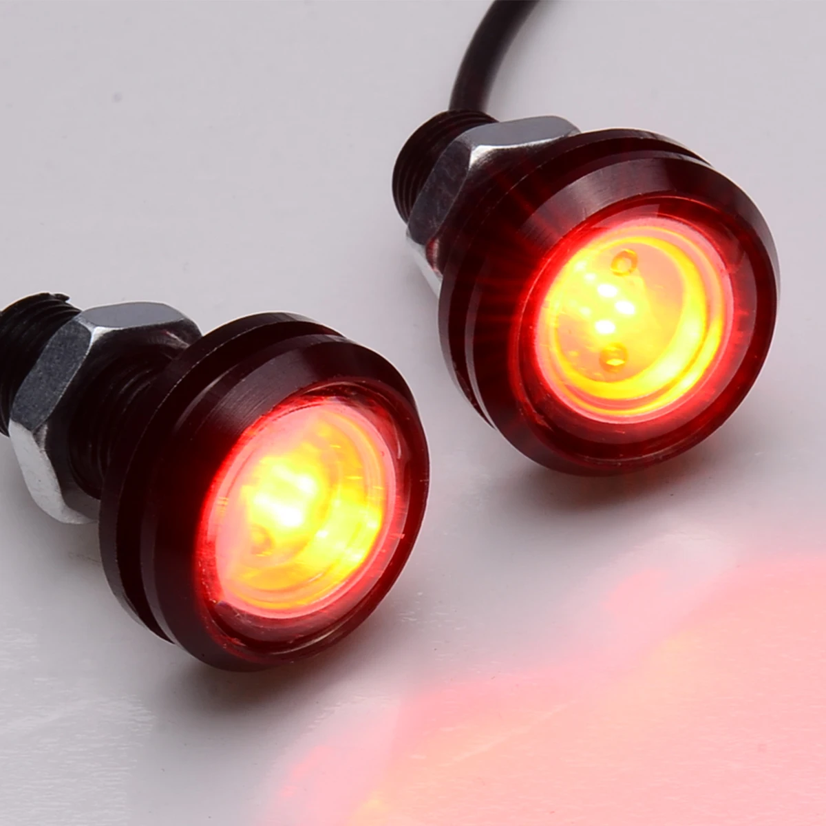 

2pcs Red LED Eagle Eye Light DRL Daytime Running Strobe Fog Lights 1.5W 12V 23mm Reversing Parking Signal Lamp