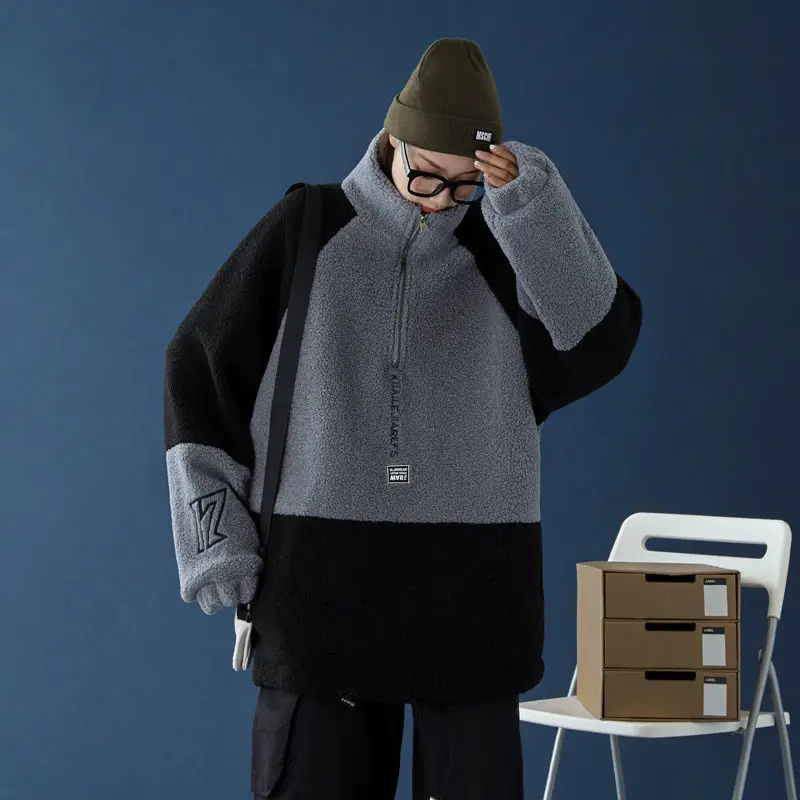 Winter Men Hoodies Velvet Thick Coat Patchwork Jacket High Quality Student Lambswool Fleece Parkas Super Warm Fashion Streetwear
Winter Men Hoodies Velvet Thick Coat Patchwork Jacket High Quality Student Lambswool Fleece Parkas Super Warm Fashion Streetwear