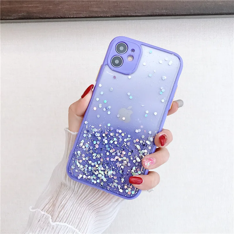 Frame shockproof transparent gradient glitter sequins soft case for iphone 11 Pro Max X XS Max XR 7 8 Plus SE 2020 back cover
Frame shockproof transparent gradient glitter sequins soft case for iphone 11 Pro Max X XS Max XR 7 8 Plus SE 2020 back cover