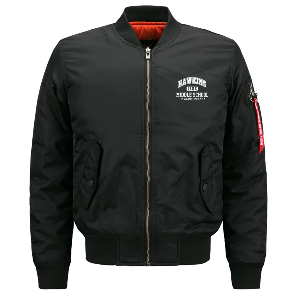 Куртка-бомбер мужская зимняя на молнии, с принтом 
Куртка-бомбер мужская зимняя на молнии, с принтом