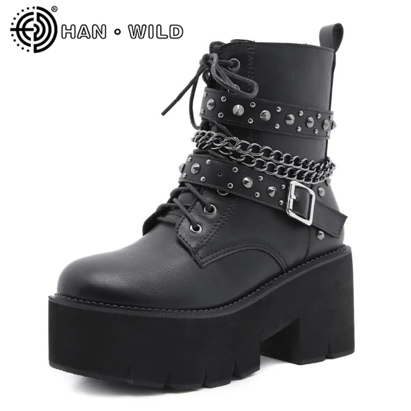Sexy Chain Platform Boots For Women High Heels Shoes Punk Style Ankle Boots Lady Rivet Belt Gothic Motorcycle Boots Chunky Shoes
Sexy Chain Platform Boots For Women High Heels Shoes Punk Style Ankle Boots Lady Rivet Belt Gothic Motorcycle Boots Chunky Shoes
