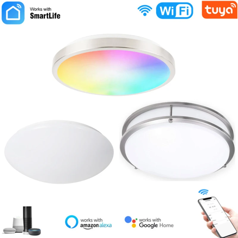 Умный светодиодный потолочный светильник Tuya, лампа с регулируемой яркостью RGB, Wi-Fi, управление через приложение, голосовое управление, работ...
Умный светодиодный потолочный светильник Tuya, лампа с регулируемой яркостью RGB, Wi-Fi, управление через приложение, голосовое управление, работ...