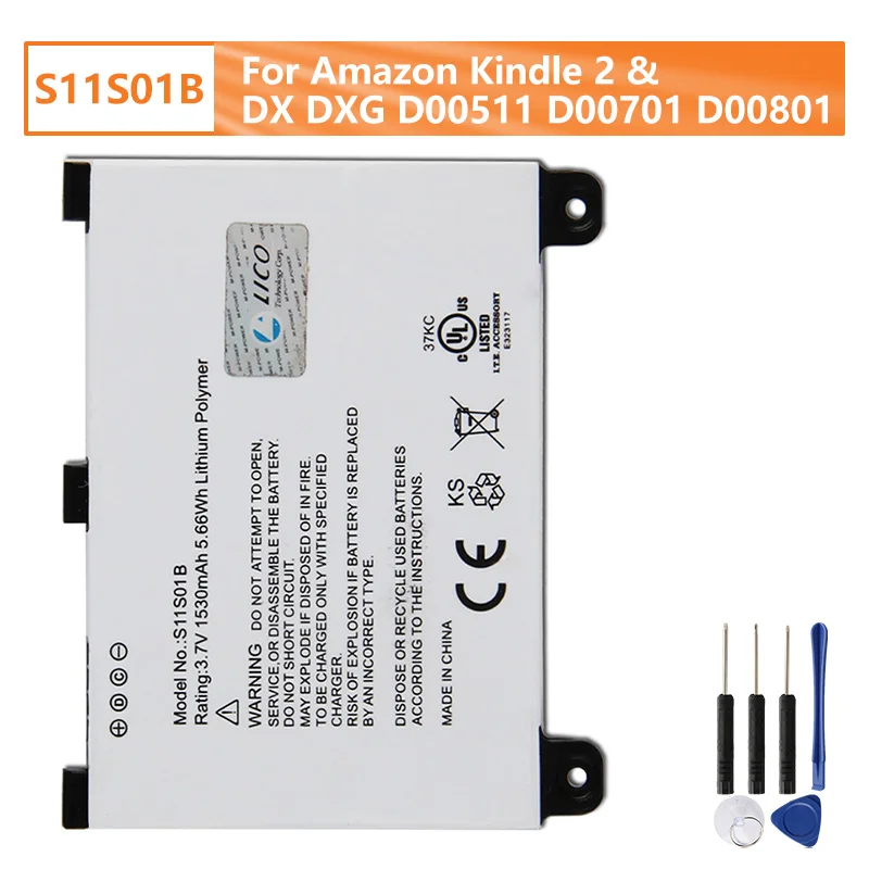

Original Replacement Battery S11S01B For Amazon Kindle 2 Kindle DX DXG D00511 D00701 D00801 Genuine Rechargable Battery 1530mAh