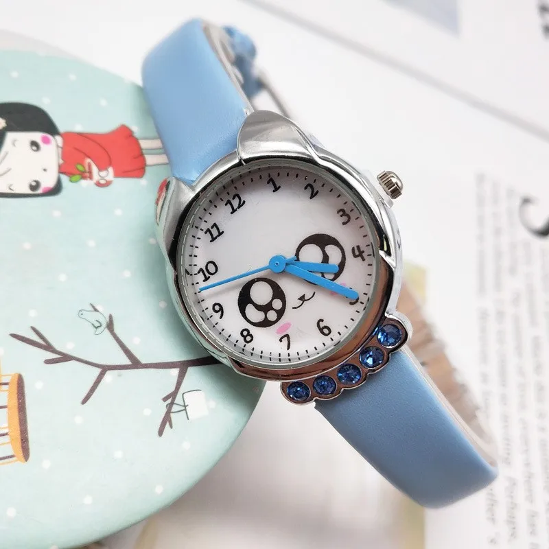 Фото Новое поступление милые детские модные часы с китайским котом кварцевые
