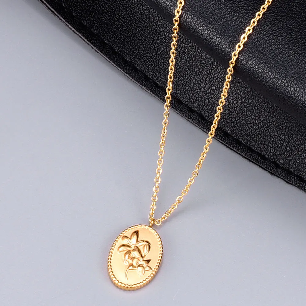 Amaiyllis 18k Gold Peony Flower Clavicle Chain Necklace Flower Gold Coin Oval Lily Necklace Sweater Chain For Women Jewelry
Amaiyllis 18k Gold Peony Flower Clavicle Chain Necklace Flower Gold Coin Oval Lily Necklace Sweater Chain For Women Jewelry