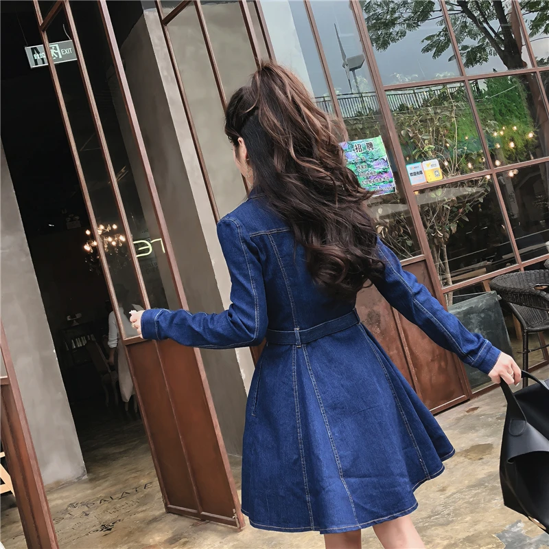 Autumn Winter Dresses for Women Vintage Single-breasted Turn-down Collar Denim Dress Lady Fashion Long Sleeve A Line Jeans Dress
Autumn Winter Dresses for Women Vintage Single-breasted Turn-down Collar Denim Dress Lady Fashion Long Sleeve A Line Jeans Dress