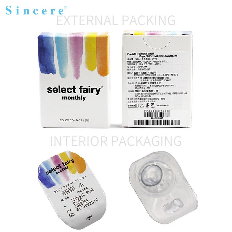 

Sincere-vision Brand 2lens/pair Eye Lens Colored Contact Lenses 0-900 Diopter myopia for eye colour Monthly throw Freeshipping