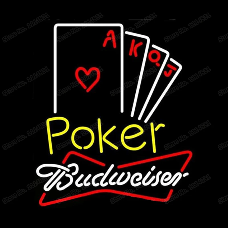Budweiser покер Ace Серии пива неоновая вывеска для организаций и магазинов ручной